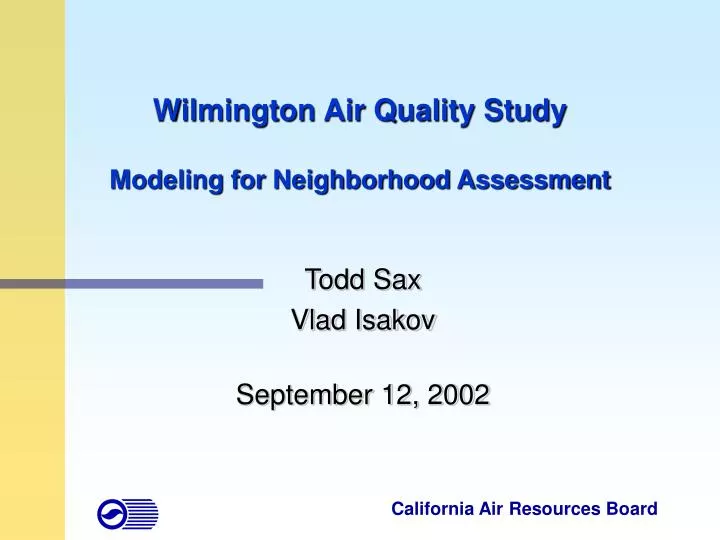 wilmington air quality study modeling for neighborhood assessment