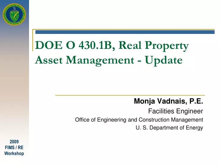 doe o 430 1b real property asset management update