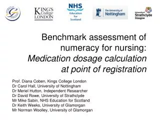 Benchmark assessment of numeracy for nursing: Medication dosage calculation at point of registration
