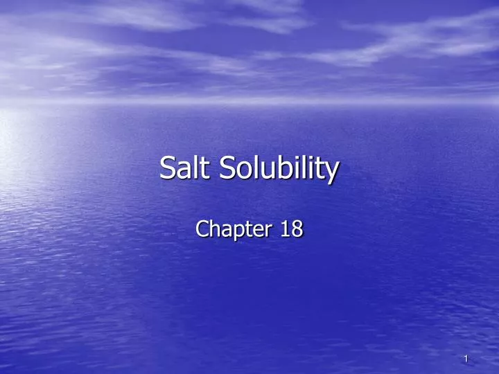 salt solubility
