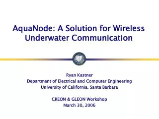 AquaNode: A Solution for Wireless Underwater Communication