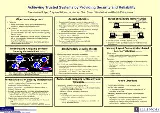 Achieving Trusted Systems by Providing Security and Reliability