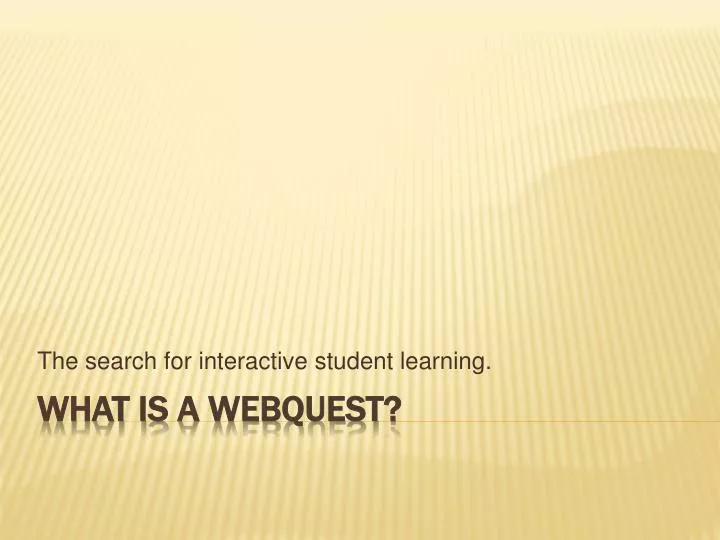 the search for interactive student learning