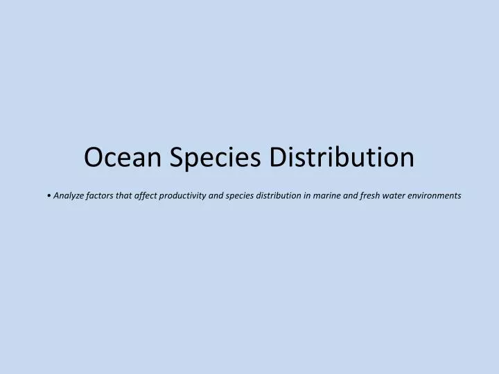 ocean species distribution