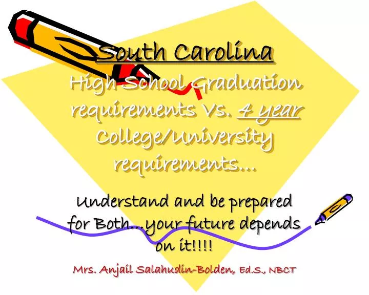 south carolina high school graduation requirements vs 4 year college university requirements