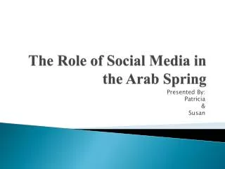 The Role of Social Media in the Arab Spring