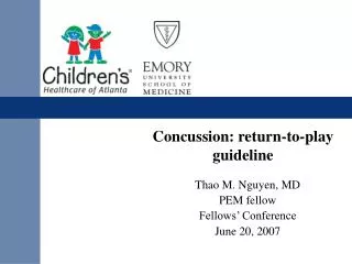 Concussion: return-to-play guideline
