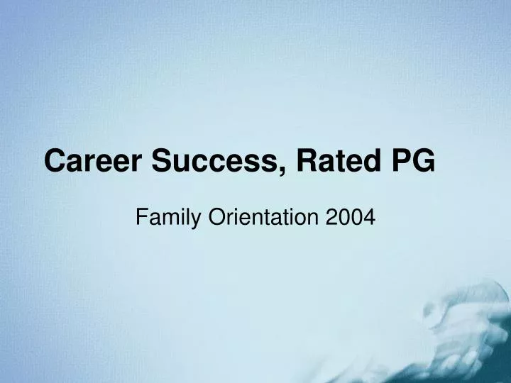 career success rated pg