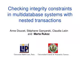 Checking integrity constraints in multidatabase systems with nested transactions