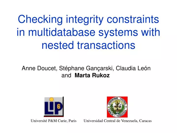 checking integrity constraints in multidatabase systems with nested transactions