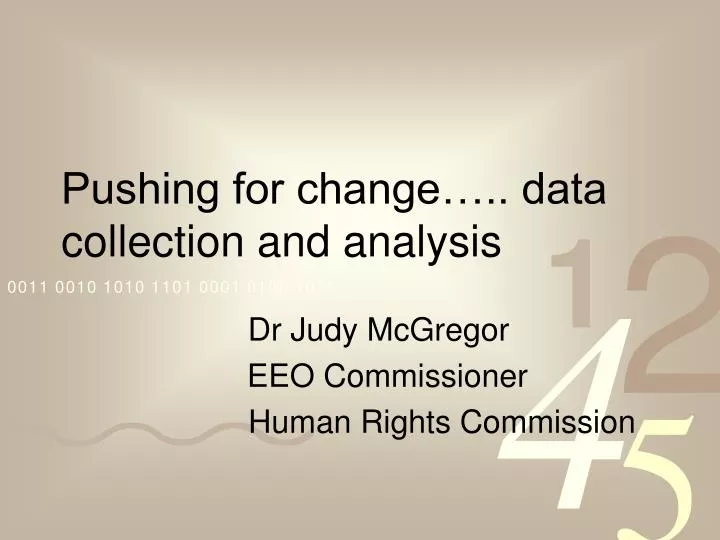 pushing for change data collection and analysis