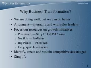 Why Business Transformation?