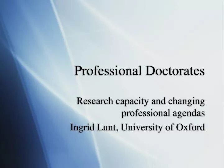professional doctorates