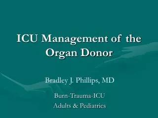 ICU Management of the Organ Donor