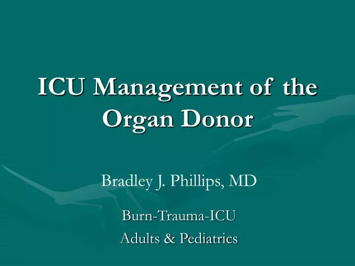 icu management of the organ donor