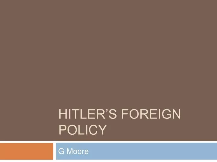 hitler s foreign policy