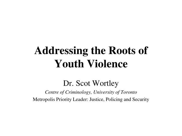 addressing the roots of youth violence