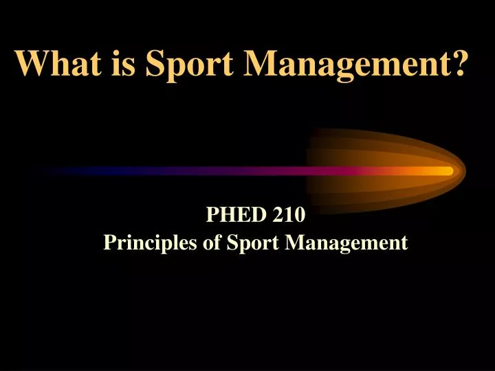 what is sport management