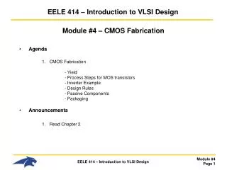 EELE 414 – Introduction to VLSI Design