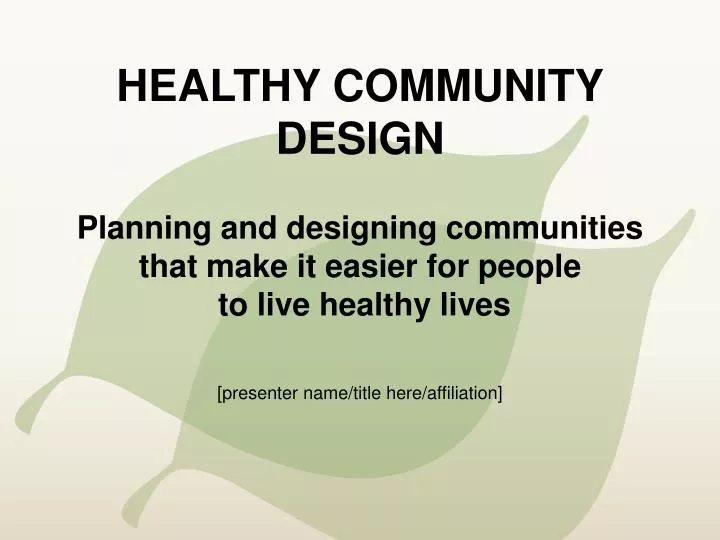 healthy community design