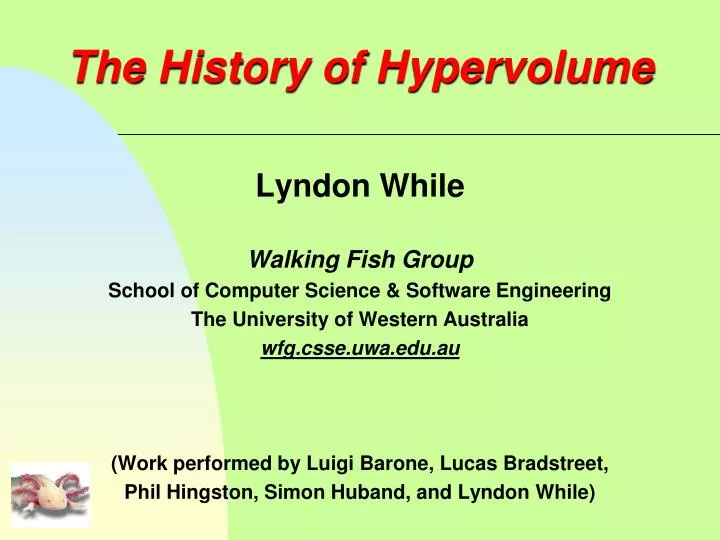 the history of hypervolume