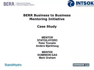 BERR Business to Business Mentoring Initiative Case Study