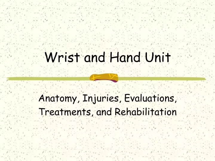 wrist and hand unit
