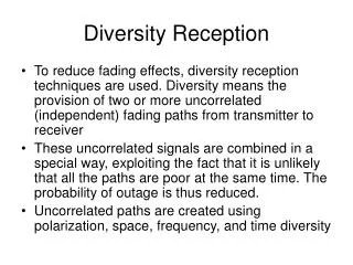 Diversity Reception