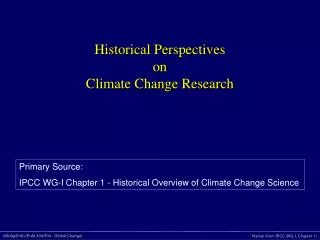 Historical Perspectives on Climate Change Research