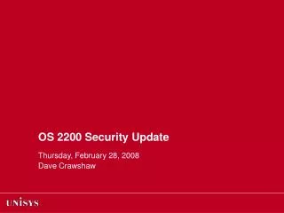 OS 2200 Security Update