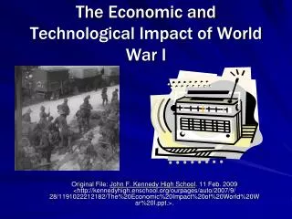 The Economic and Technological Impact of World War I