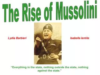 The Rise of Mussolini