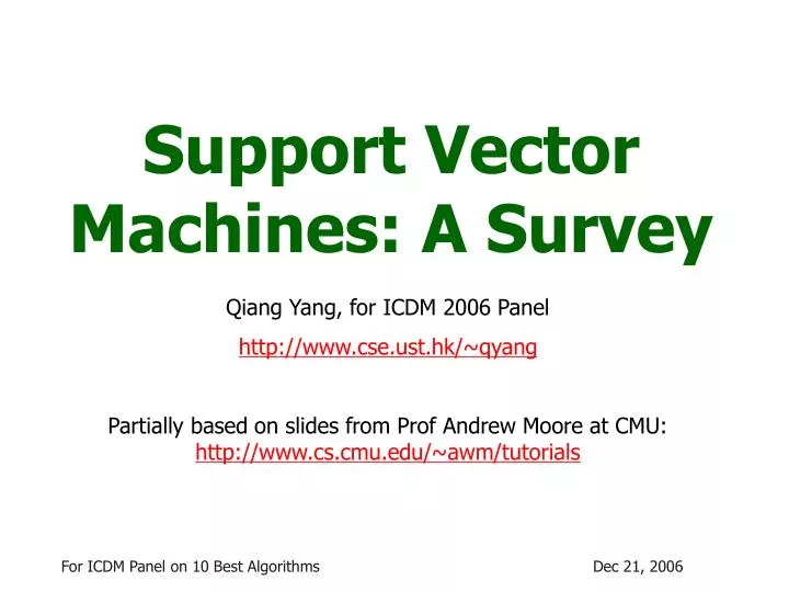 support vector machines a survey