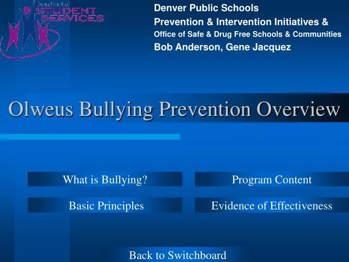 olweus bullying prevention overview