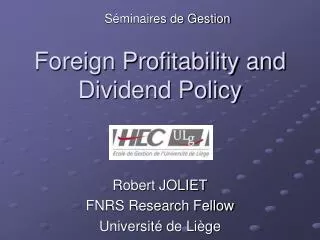 Foreign Profitability and Dividend Policy