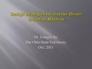 Design Strategies for Inverter-Driven Induction Machine