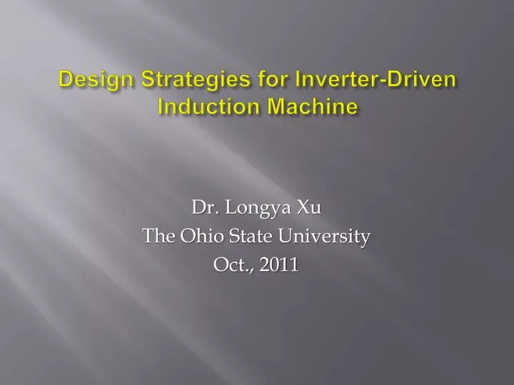 design strategies for inverter driven induction machine