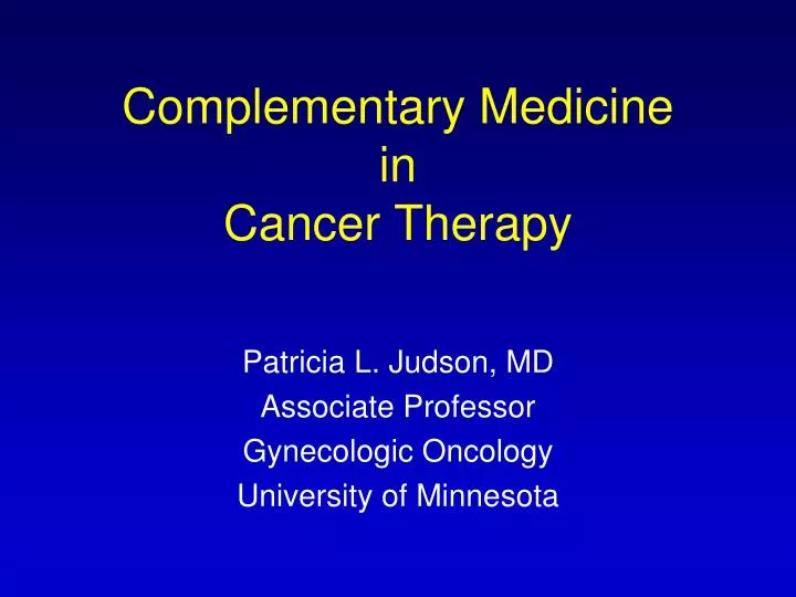 complementary medicine in cancer therapy