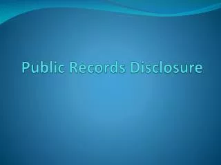 Public Records Disclosure