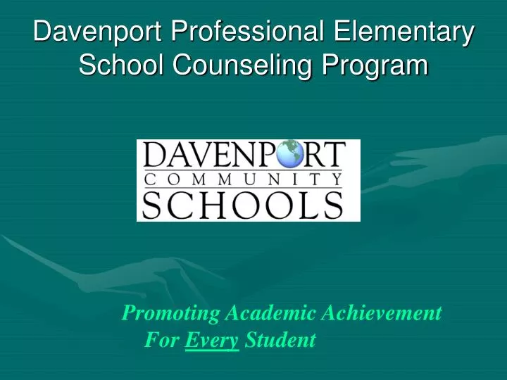 davenport professional elementary school counseling program