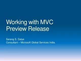 Working with MVC Preview Release