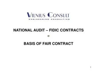 NATIONAL AUDIT – FIDIC CONTRACTS