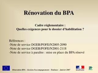 Rénovation du BPA