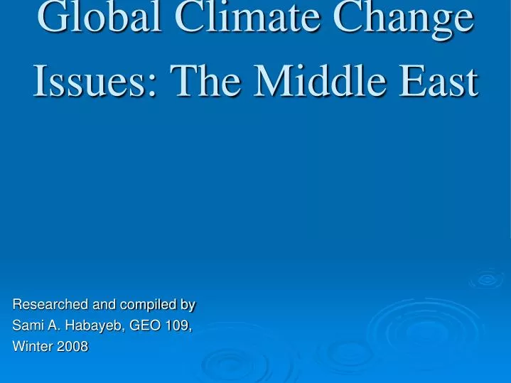 global climate change issues the middle east
