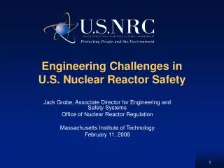 Engineering Challenges in U.S. Nuclear Reactor Safety