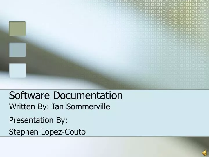 software documentation written by ian sommerville