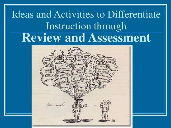 ideas and activities to differentiate instruction through review and assessment