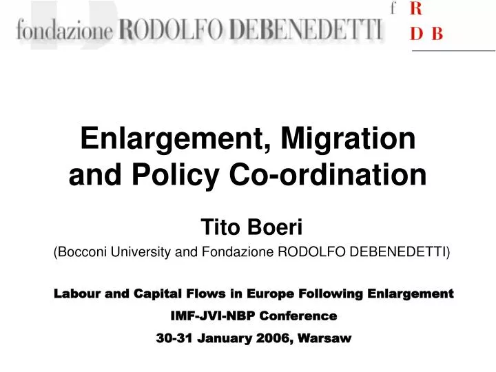 enlargement migration and policy co ordination