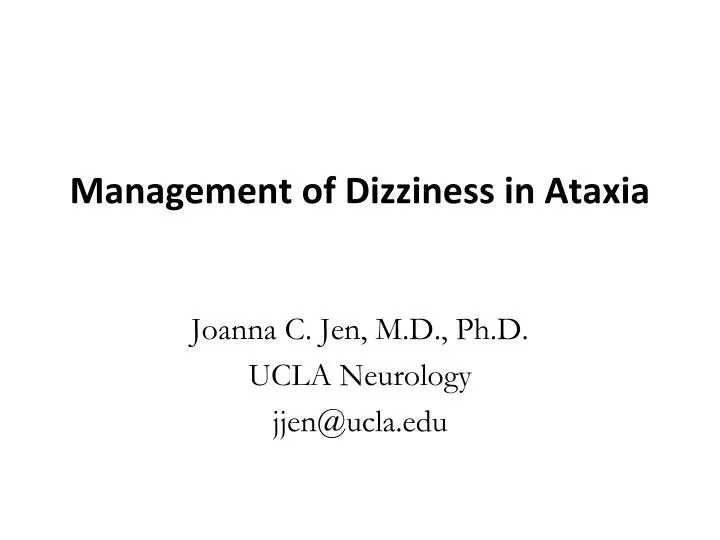 management of dizziness in ataxia