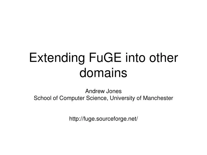 extending fuge into other domains